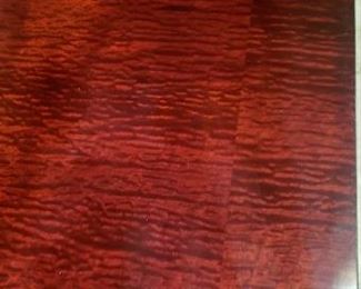 Solid, heavy bent wood designer console table.