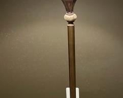 Brass floor lamp.