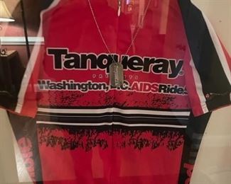 Framed vintage Tanqueray DC AIDS ride 5 cycling biking jersey.