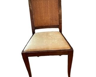 $150 USD      Cane Back Woven Reed Ratan Back Chair RS157-17      Description: Wonderful Woven Reed back Rattan accent chair with wood frame.  Beautiful condition, keeping in mind that this is vintage and not new so will have signs of use and wear.
Condition: Very good condition
Dimensions: 20 x 19 x 38"H
Local pick up Bethesda, MD.  Located on the main floor.  Contact us for shipper suggestions.      https://goodbyhello.com/products/cane-back-chair-rs157-17?_pos=8&_sid=227cdf396&_ss=r