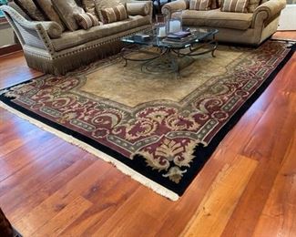 $410 USD      Olive Green & Sienna Tones Hand Knotted Tabriz Rug RS157-4        Description: Hand-knotted in high-quality wool this rug enjoys exceptionally luxurious attention to detail, both in the radiant accents and in the complementary nature of this rich burgundy/sienna and olive/green colorways.
Condition: Very good Some marks by rug
Dimensions: 108 x 152" (9'x 12.5')
Local pick up Bethesda, MD.  Located on main floor.  Please contact us for shipper suggestions.       https://goodbyhello.com/products/tabriz-rug-rs157-4?_pos=14&_sid=227cdf396&_ss=r