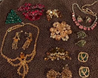 Costume jewelry -new to vintage; a couple of hundred pieces, including more than 100 pairs of clip earrings