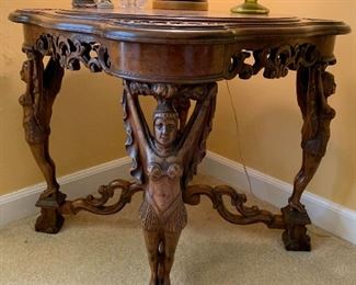 Antique caryatid table -belonged to Roxie's Mother