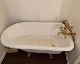 Iron and brass claw foot tub -to be removed by you week after sale