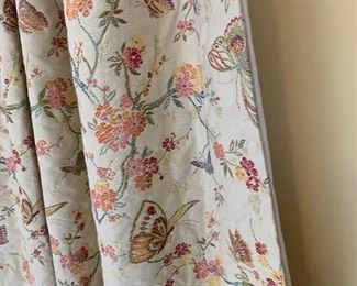 brocade drapes with butterflies