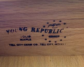 Young Republic Tell City Chair Company solid maple hutch