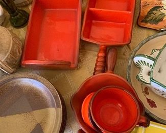 Orange glazed pottery