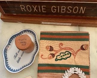 Miss Roxie items; oaks and acorns