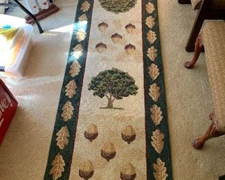 Oak and acorn runner rug