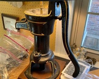 Old iron pump made into a lamp