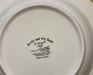 Birds and Bees pastel dinnerware by Sango