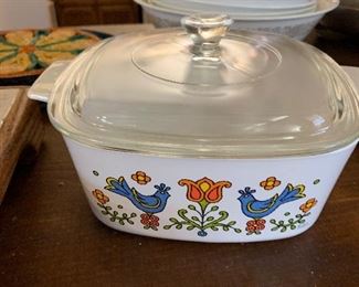 Corning ware Country Festive Blue Birds 1975