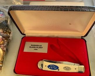1981 Case Nashville Ford Glass Plant 25th anniversary commemorative  knife -$100; a few other pocket knives of lesser interest
