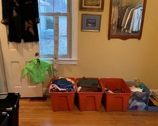 More bins of women’s clothing