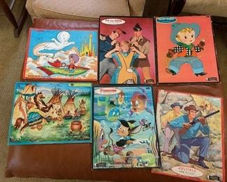 Six vintage children’s puzzles, including Casper, the friendly, dating from early 1960s