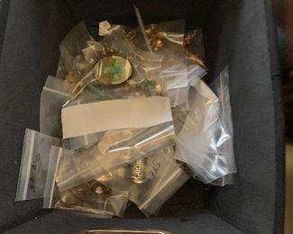 Costume jewelry collection, including more than 100 pairs of clip earrings, angel jewelry, acorn, and Oakleaf jewelry, crosses, and faith themed jewelry