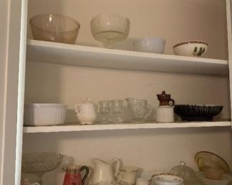 Kitchen cupboards with bric-a-brac