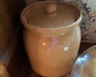 Crock with lid, cookie jar?