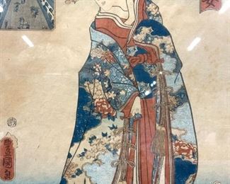 Japanese Ukiyo-e Woman Woodblock Art
