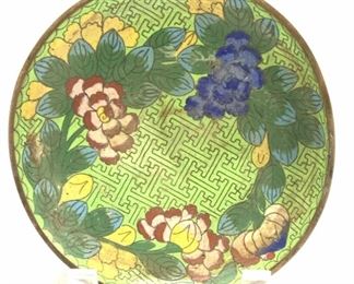 Chinese Cloisonne Floral Plate

