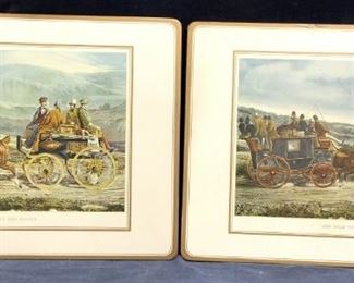 Lot 2 Vintage Horse & Buggy Table Mats
