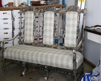 Jacobean Style Bench (Reupholstered)