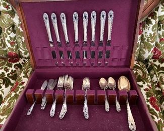 Sterling silver flatware —Spring Glory—place setting for 8
