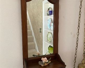 Wall mirror and shelf