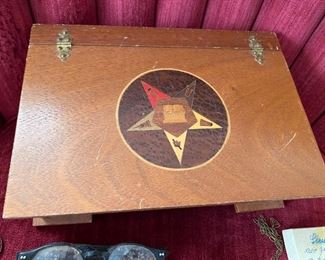 Mason Eastern Star wooden box