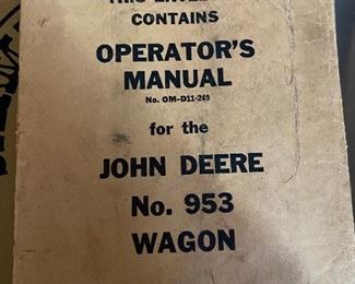 John Deere operators manual 953 wagon