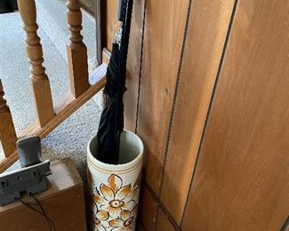 vintage umbrellas and umbrella stand