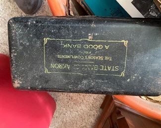 State Bank of Akron metal box