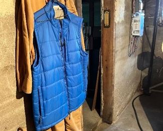 coveralls and quilted vest