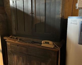 wooden primitive cupboard