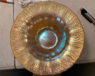 LCT (Louis Comfort Tiffany) favrile art glass bowl 1925 (signed on the bottom of the bowl)