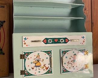 Tin Litho doll hutch