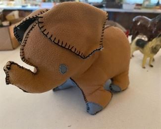 vintage stuffed elephant