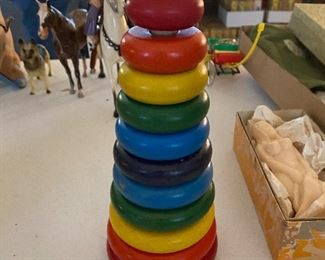 vintage wooden stacking blocks