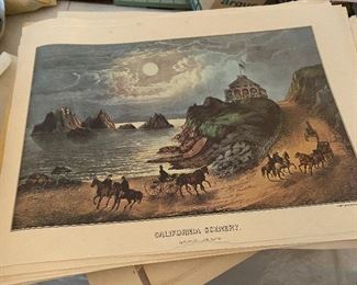 vintage Currier & Ives prints