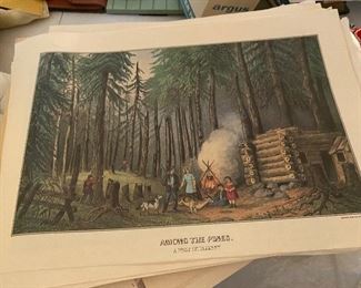 vintage Currier & Ives prints