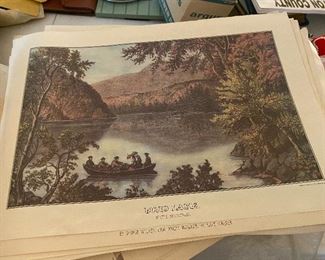 vintage Currier & Ives prints