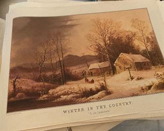vintage Currier & Ives prints