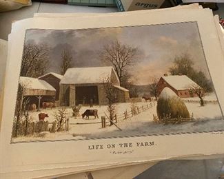 vintage Currier & Ives prints