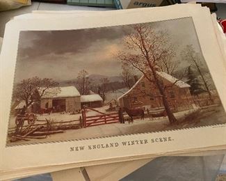 vintage Currier & Ives prints
