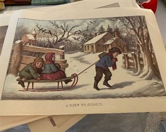 vintage Currier & Ives prints