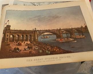 vintage Currier & Ives prints