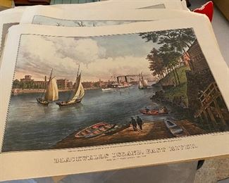vintage Currier & Ives prints