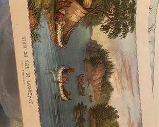 vintage Currier & Ives prints
