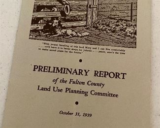 Fulton County 1939 Land Use Planning committee report