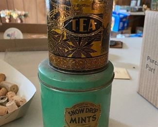 Tea canister and Snow Drop Mints canister